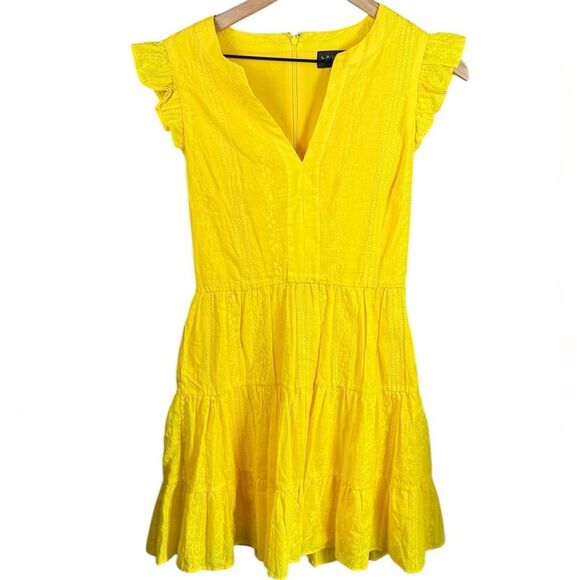 Laundry By Shelli Segal Dresses & Skirts - Shelli Segal Sunny Yellow Eyelet Lace Dress With Ruffles